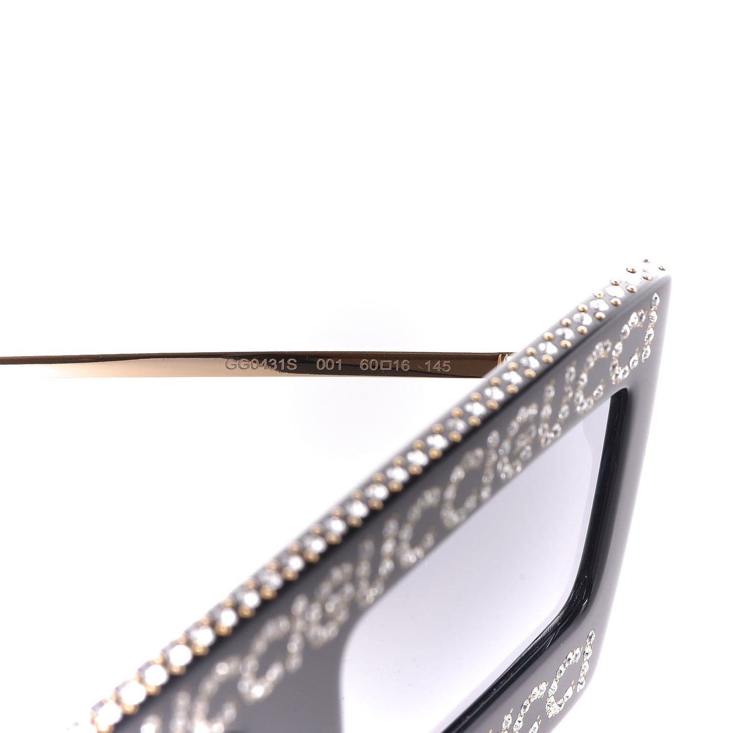 Acetate Crystal Mask-Frame Sunglasses GG0431S Black