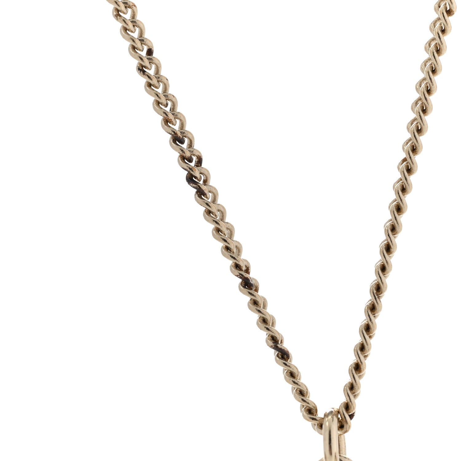 Chanel Metal Crystal CC Bow Drop Necklace Gold 7 of 8