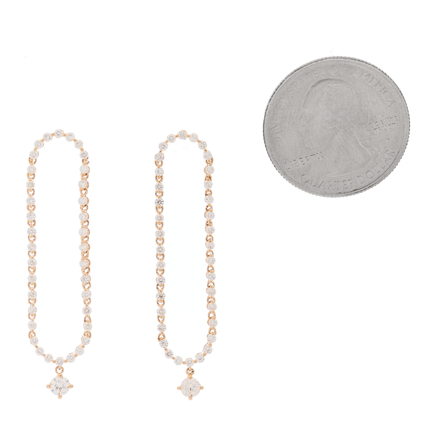 Anita Ko 18K Rose Gold Diamond Loop Earrings 2 of 5