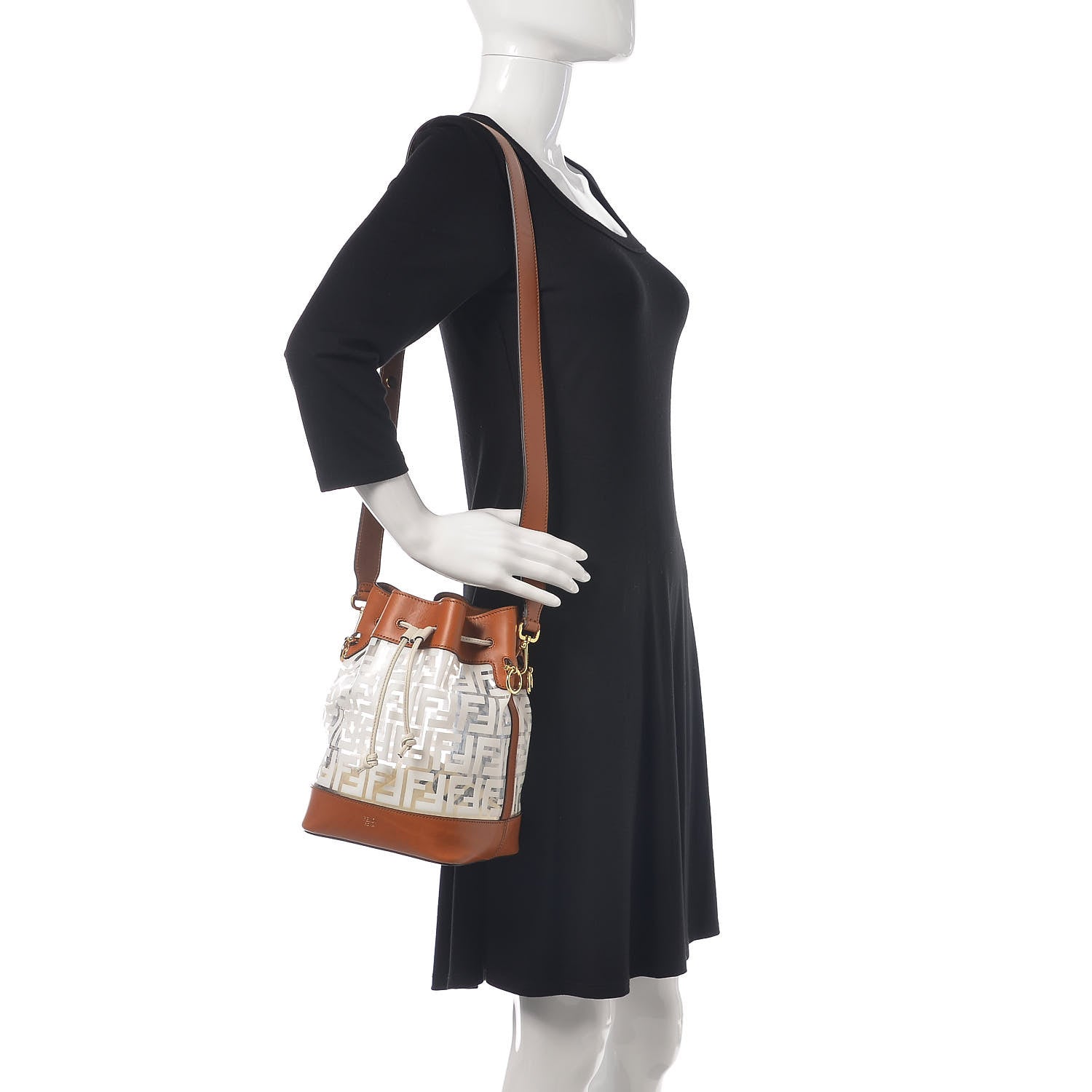 Fendi TPU FF Vitello Aura F is Fendi Grande Mon Tresor Bucket Bag White Cuoio 2 of 9
