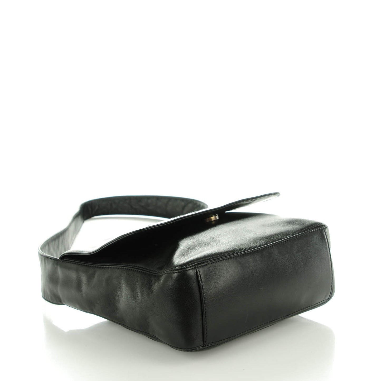 Lambskin CC Shoulder Flap Bag Black