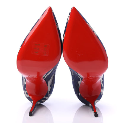 Christian Louboutin Jacquard Camouloubi Pigalle Follies 100 Pumps 37 Bavarios 5 of 8