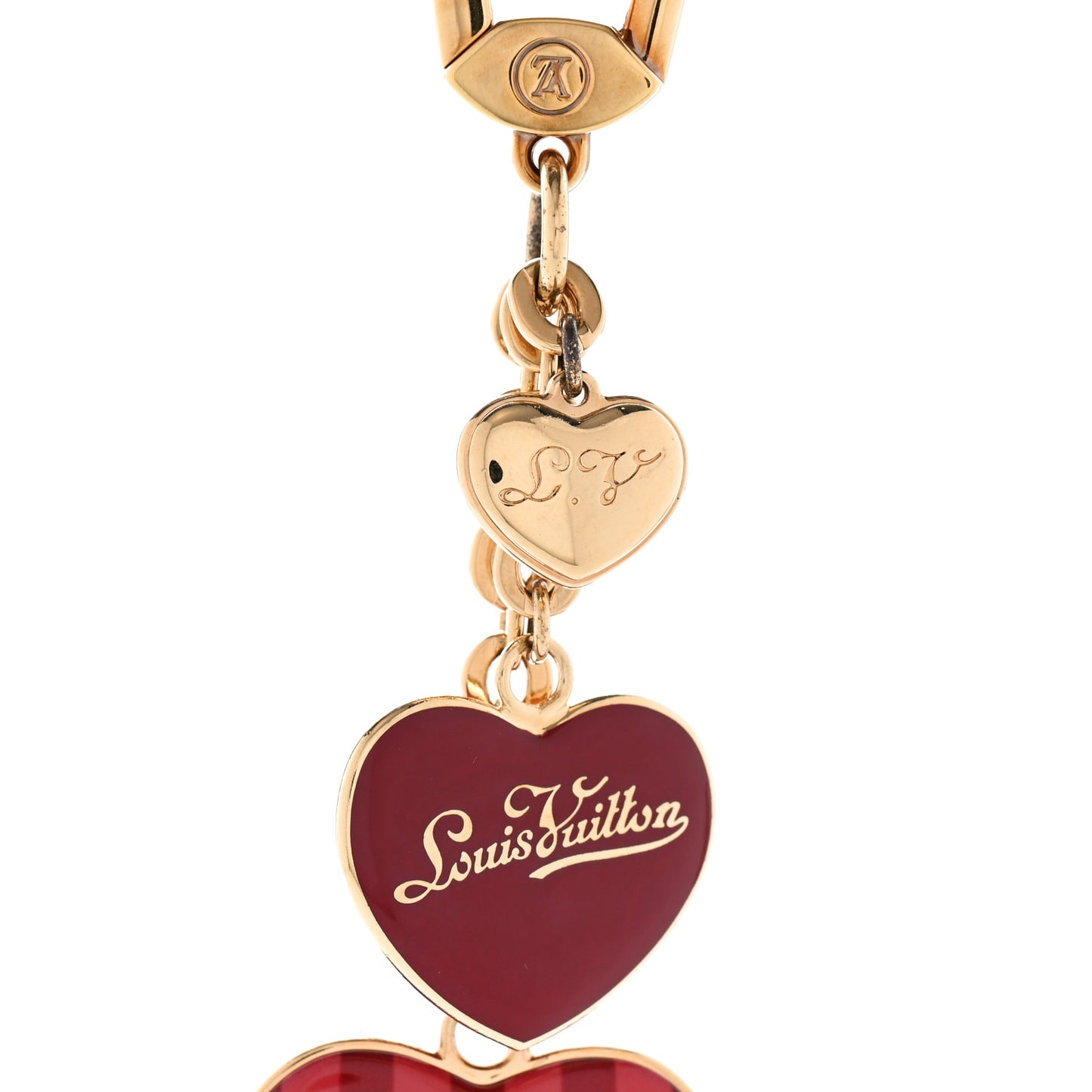 Rayures Coeur Bag Charm Key Holder Pomme D'Amour