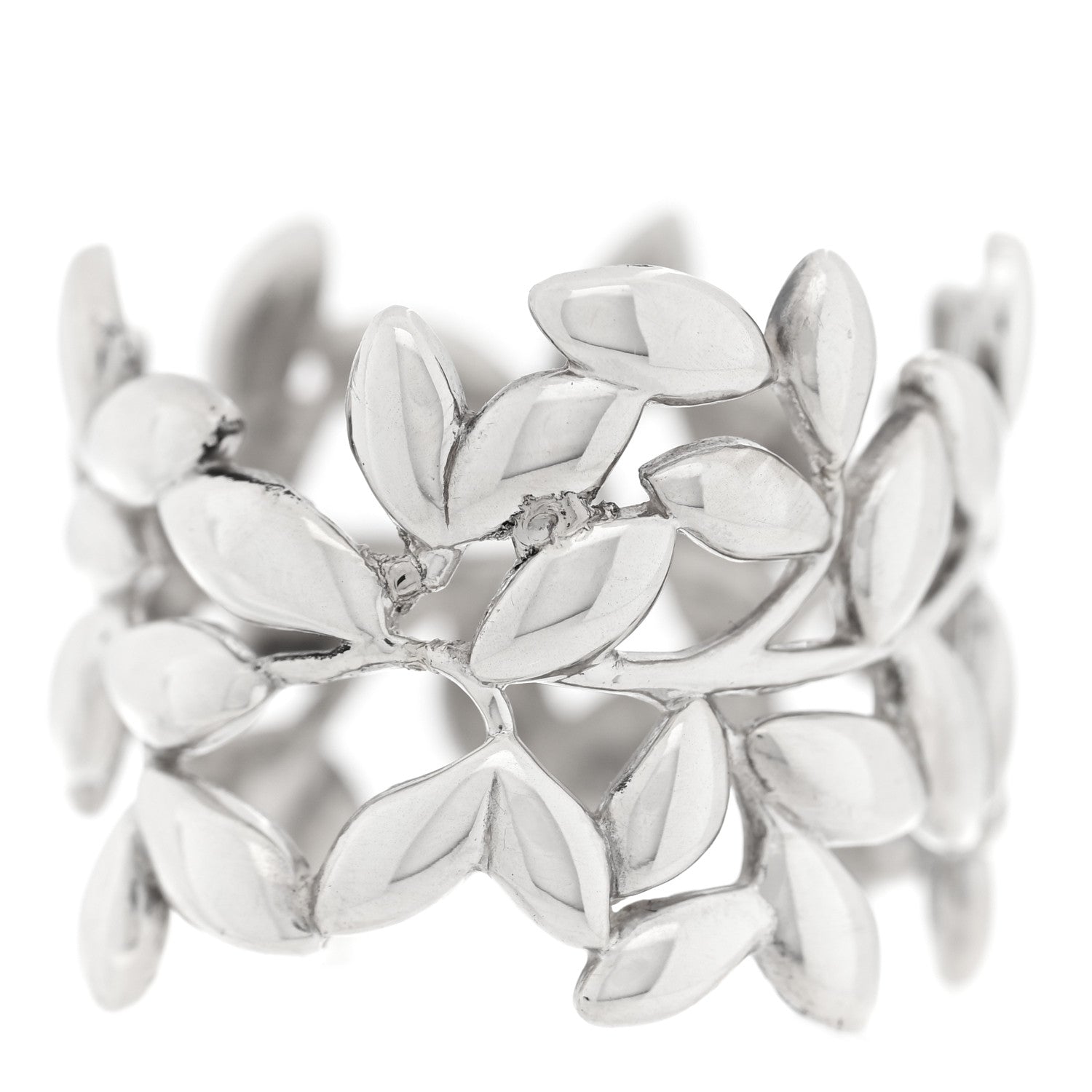 Tiffany Sterling Silver Wide Paloma Picasso Olive Leaf Band Ring 54 7 1 of 4