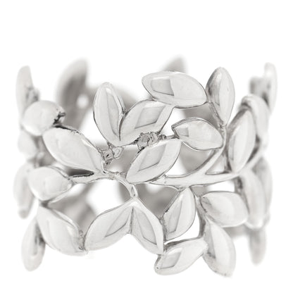 Tiffany Sterling Silver Wide Paloma Picasso Olive Leaf Band Ring 54 7 1 of 4