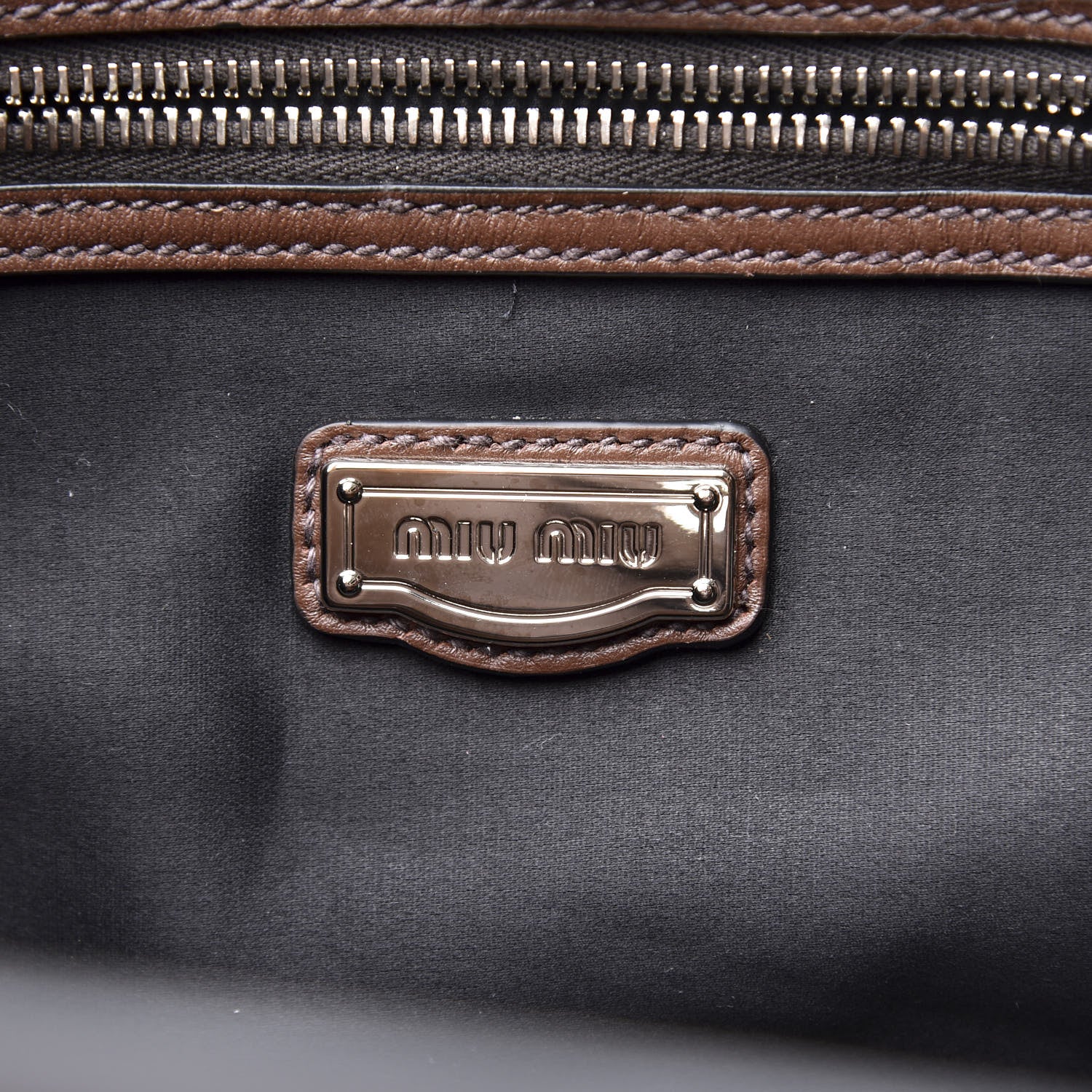 Miu Miu Vitello Soft Calfskin Shopping Tote Bruciato 5 of 9