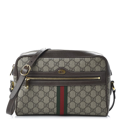 Gucci GG Supreme Monogram Web Small Ophidia Shoulder Bag Brown 1 of 11