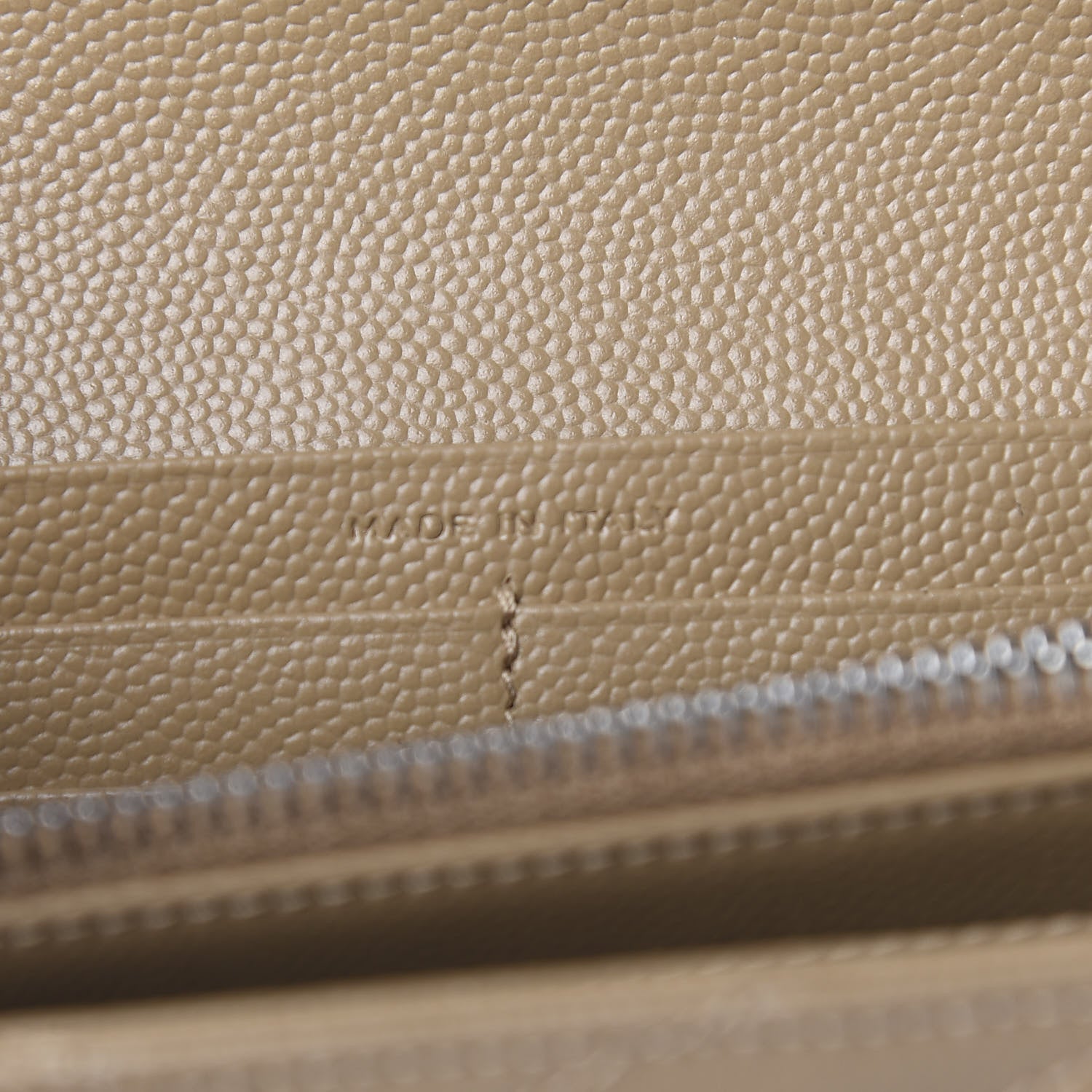 Saint Laurent Grain De Poudre Matelasse Chevron Monogram Flap Wallet Deep Beige 6 of 7