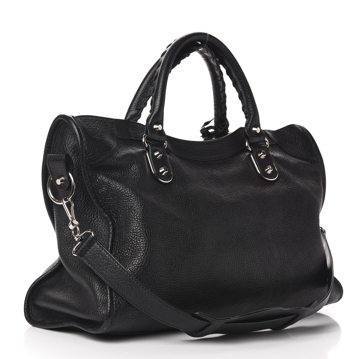 Balenciaga Chevre Silver Metallic Edge Hardware City Black 4 of 11