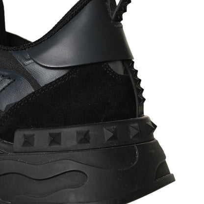 Valentino Garavani Nappa Suede Camouflage Womens Rockrunner Plus High Frequency Sneakers 41 Black 12 of 12