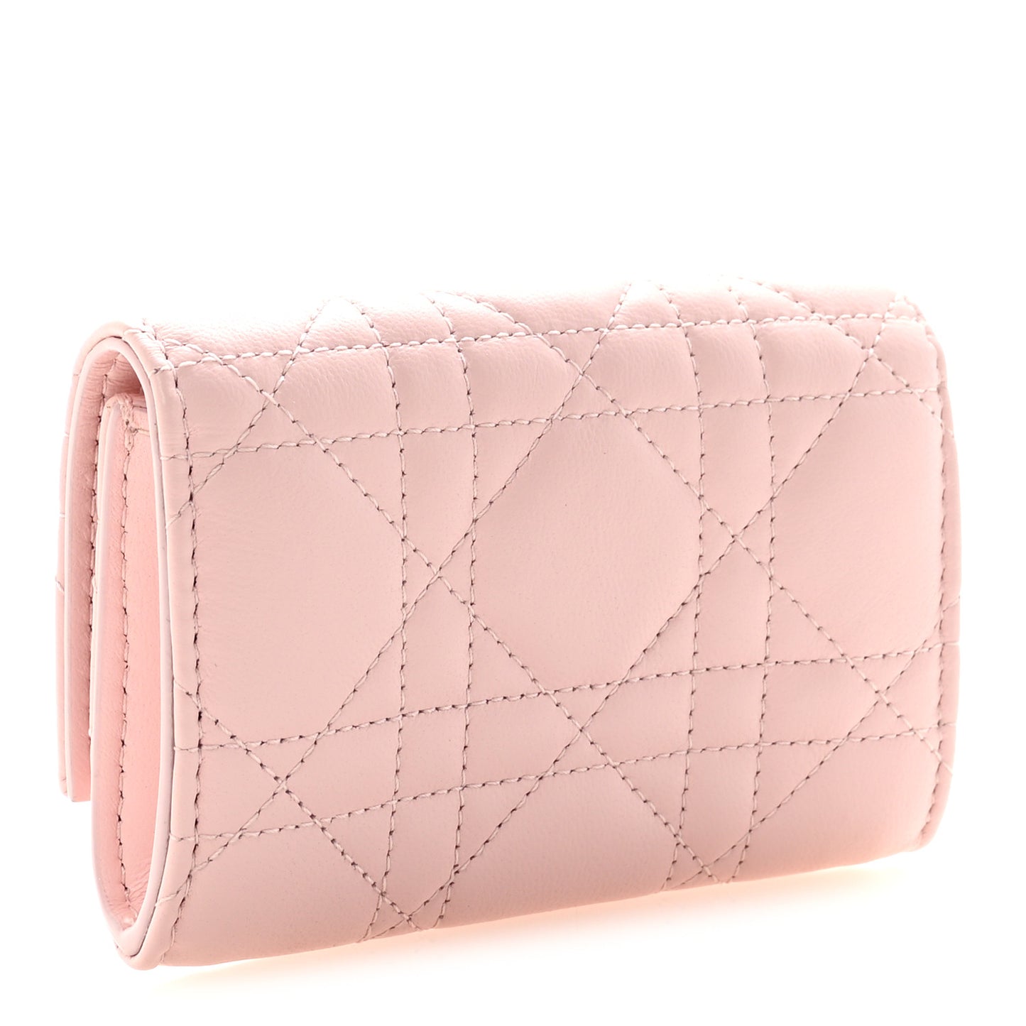 Lambskin Cannage Bow My Dior Glycine Wallet Rose Soupir