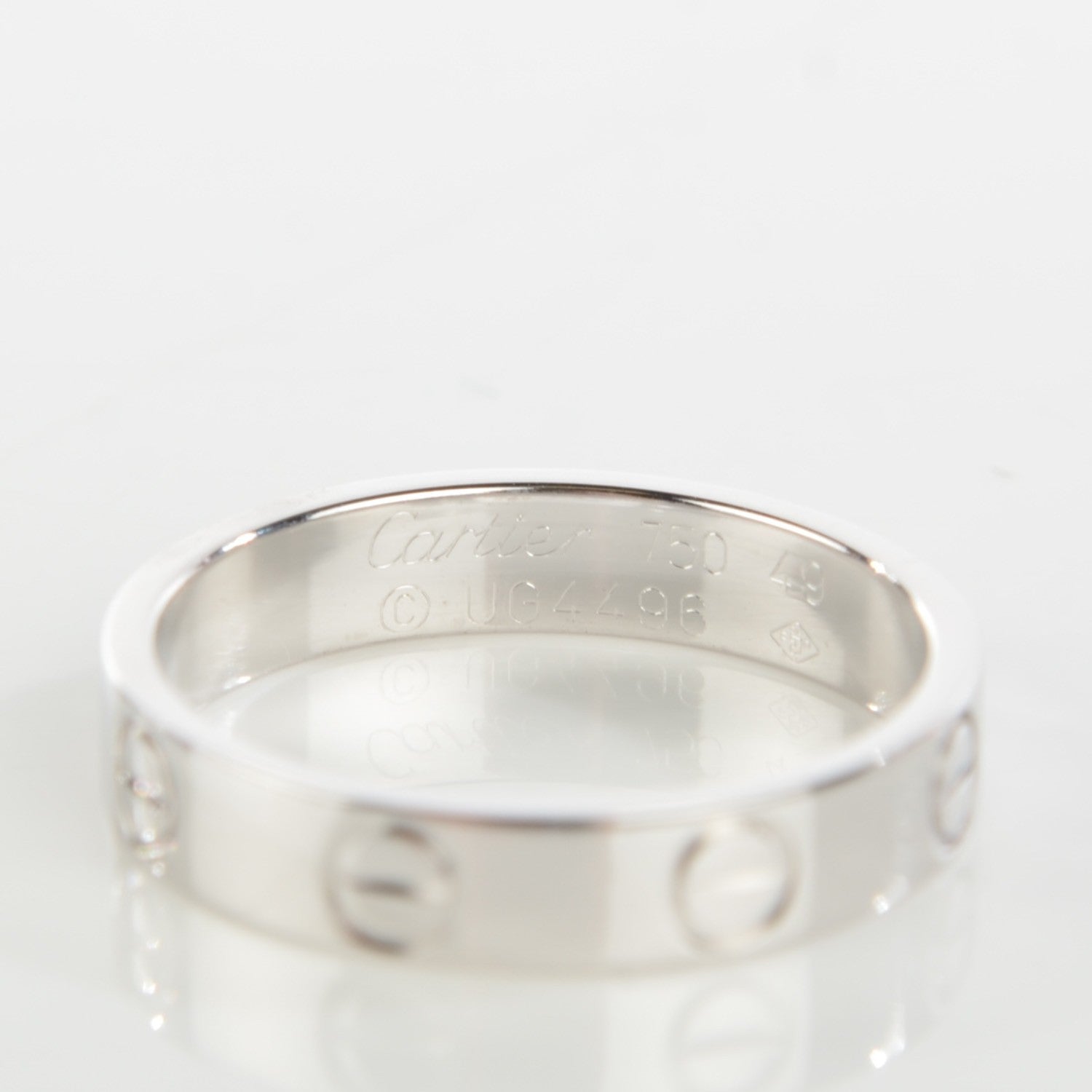 Cartier 18K White Gold 4mm LOVE Wedding Band Ring 49 4.75 3 of 5