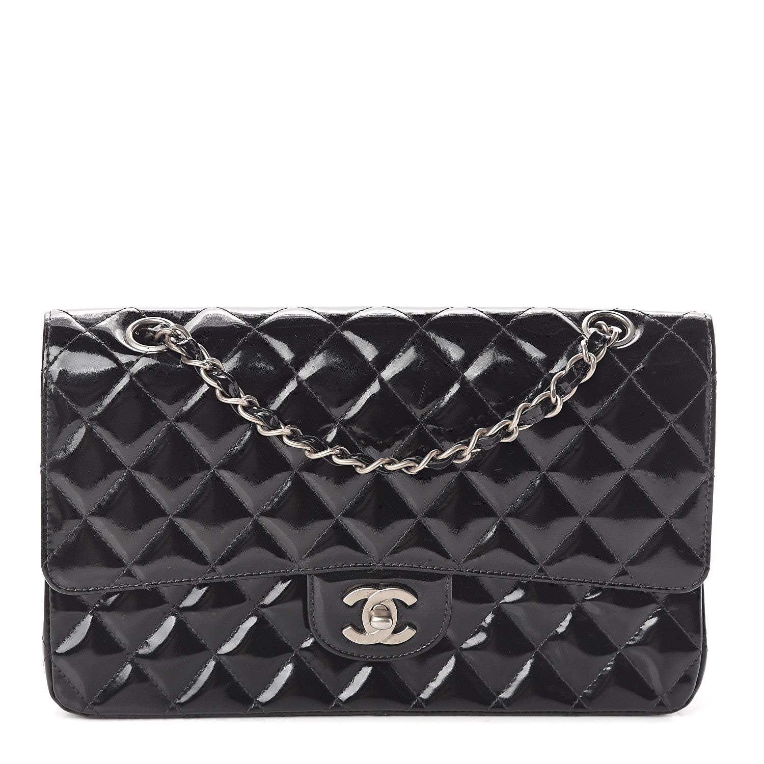 Chanel Patent Quilted Medium Double Flap Black 1 of 8