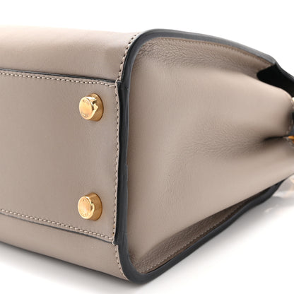 Fendi Vitello Tahiti Burro Medium Peekaboo Iconic Essentially Satchel Tortora Black 10 of 10