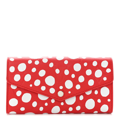 Louis Vuitton LV X YK Empreinte Dots Sarah Wallet Red White 1 of 9