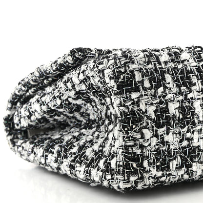 Chanel Tweed Quilted Resin 2.55 Reissue 226 Flap Black White 9 of 11