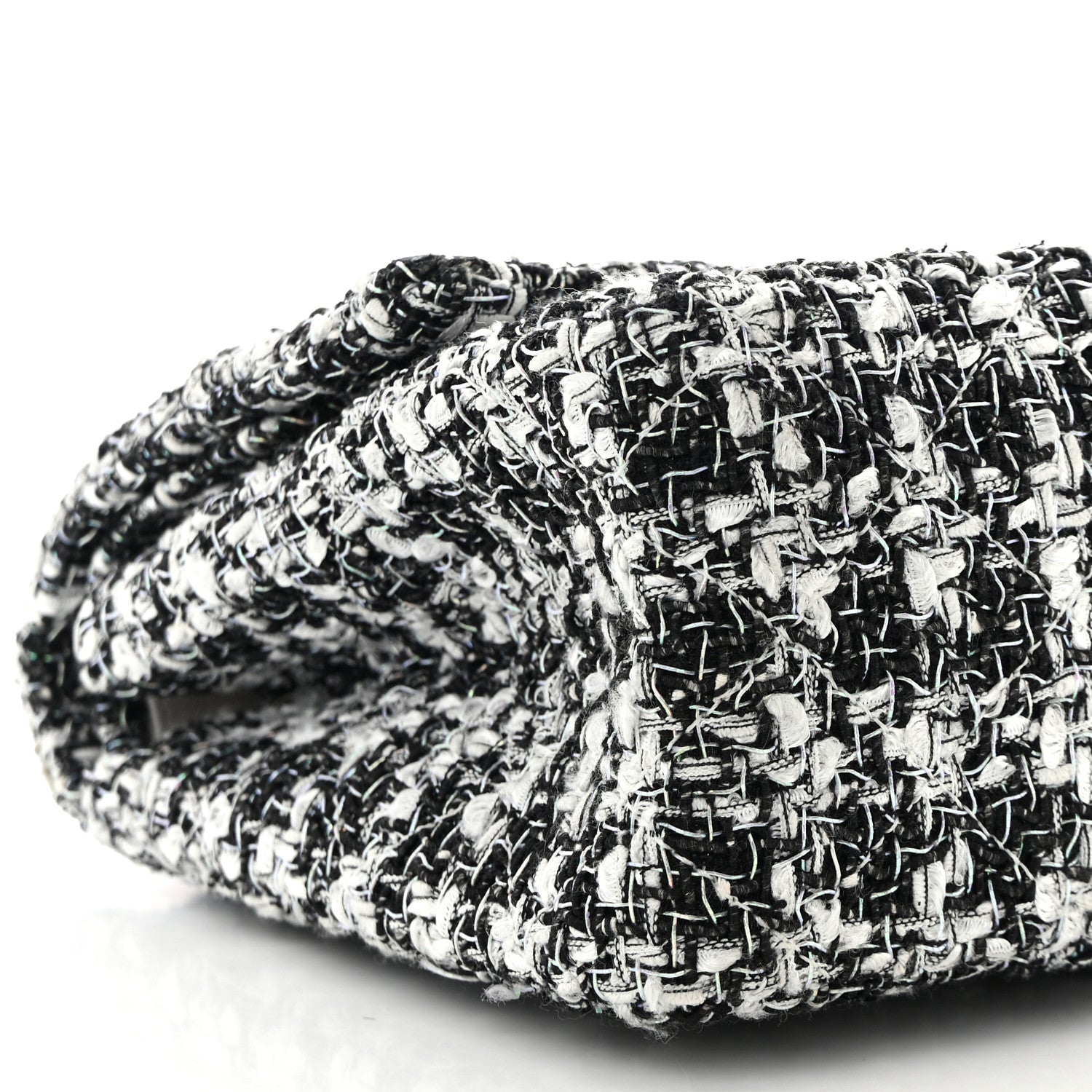 Chanel Tweed Quilted Resin 2.55 Reissue 226 Flap Black White 9 of 11