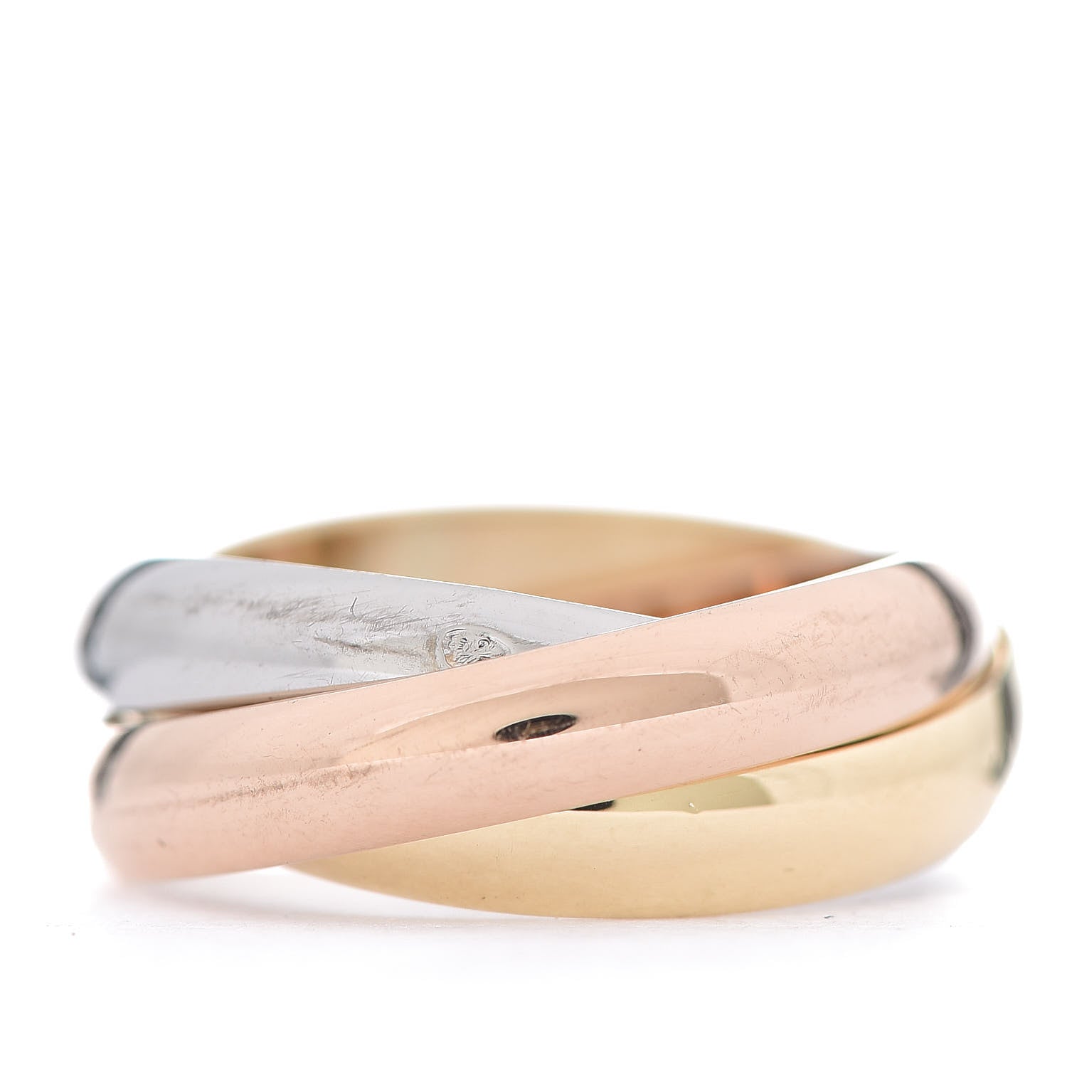 Cartier 18K Pink Yellow White Gold Classic Les Must De Trinity Ring 51 5.75 3 of 6