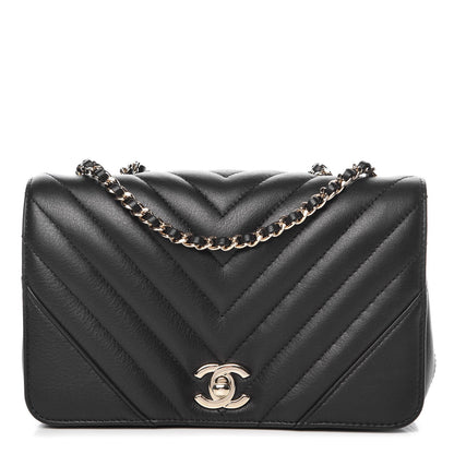 Chanel Calfskin Chevron Quilted Mini Statement Flap Black 1 of 8
