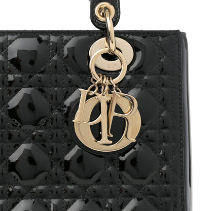 Christian Dior Patent Cannage Medium Lady Dior Black 8 of 11