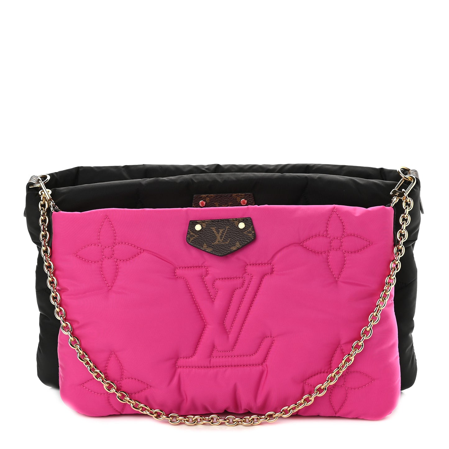 Econyl Monogram Pillow Maxi Multi Pochette Accessories Black Fuchsia