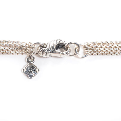 David Yurman Sterling Silver Pave Diamond Freshwater Pearl 21mm Cerise Pendant Necklace 6 of 7