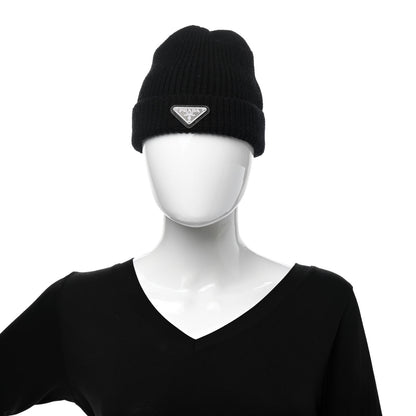 Prada Wool Cashmere Beanie Hat M Black 2 of 6