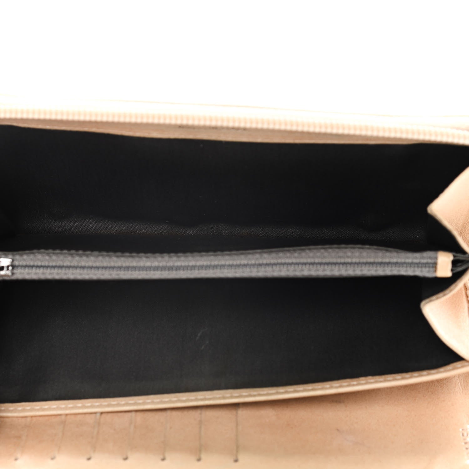Chanel Lambskin Camellia Embossed Zip Around Organizer Wallet Light Beige 6 of 23
