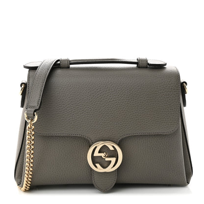 Gucci Dollar Calfskin Interlocking G Top Handle Shoulder Bag Loess 1 of 10