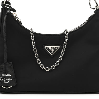 Prada Nylon Re-Edition 2005 Shoulder Bag Black 8 of 10