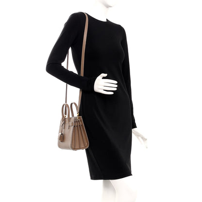 Saint Laurent Grained Calfskin Nano Sac De Jour Poudre Taupe 2 of 10