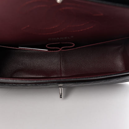 Chanel Caviar Chevron Quilted Jumbo Double Flap Black 5 of 10