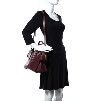 Burberry Calfskin Medium Clifton Tote Claret Red 2 of 8