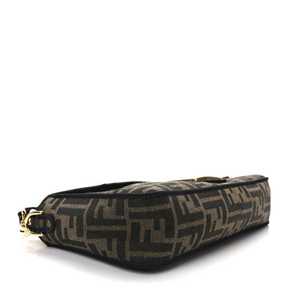Fendi Fabric Jacquard FF 1974 Medium Baguette Tobacco Moro Black 4 of 13