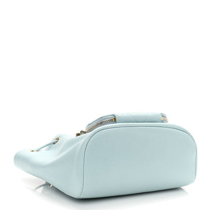 Chanel Caviar Quilted Pocket Bucket Bag Light Blue 4 of 10