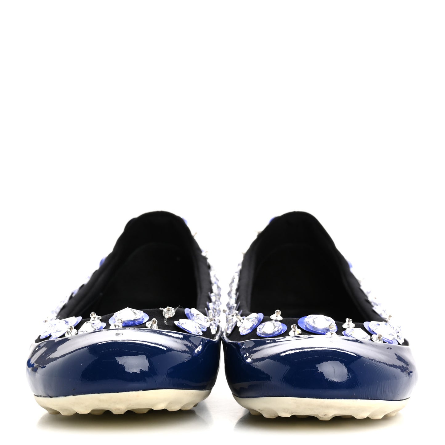 Patent Sequin Beaded Flats 35.5 Blue