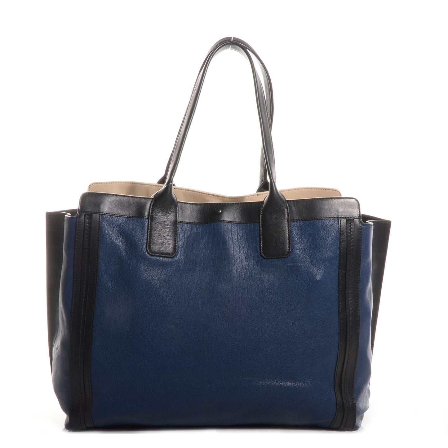 Calfskin Alison East West Tote Royal Navy