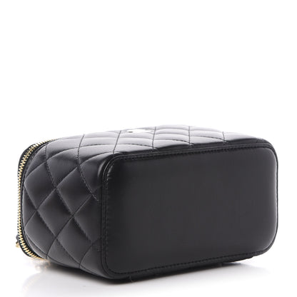 Chanel Lambskin Quilted Small Vanity Case With Chain Black 4 of 11