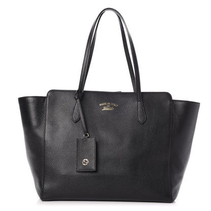 Gucci Pebbled Calfskin Medium Swing Tote Black 1 of 14