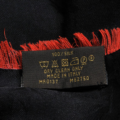 Louis Vuitton Silk Monogram World Tour Shawl Black 4 of 4