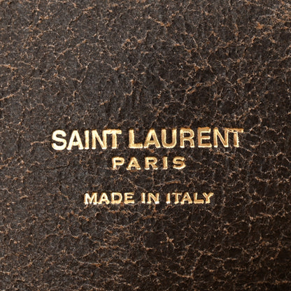 Saint Laurent Shearling Calfskin Small Reversible Monogram Kate Satchel Ecru Dark Brown 10 of 17
