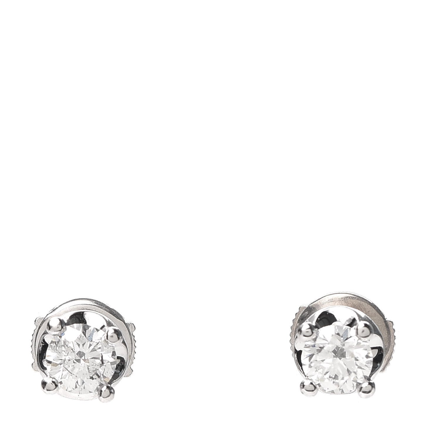 18K White Gold Diamond .96ct Corona Solitaire Earrings