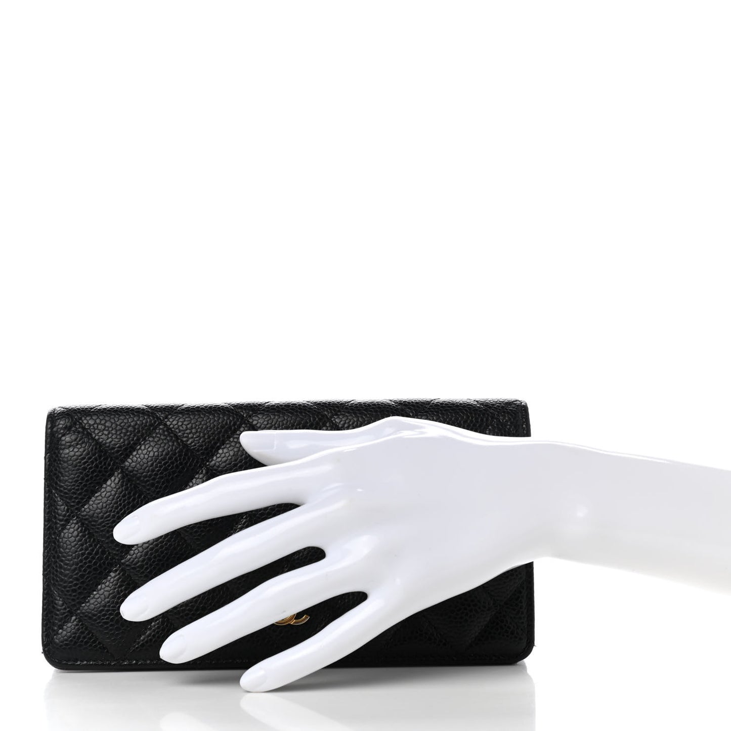 Caviar Quilted Yen Wallet Black