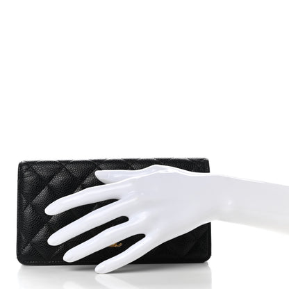 Chanel Caviar Quilted Yen Wallet Black 2 of 13