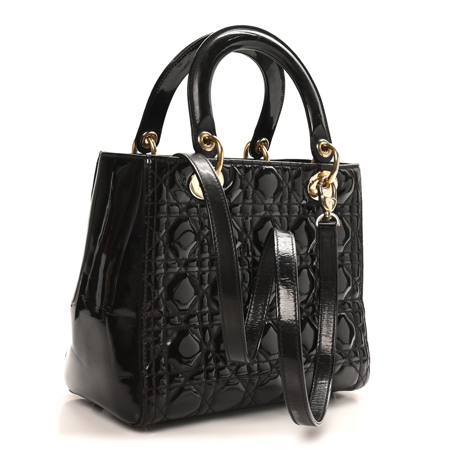 Christian Dior Patent Cannage Medium Lady Dior Dark Brown 3 of 11