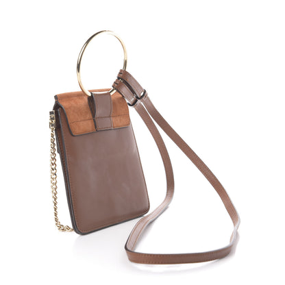 Chloe Suede Calfskin Mini Faye Bracelet Bag Tobacco 3 of 6