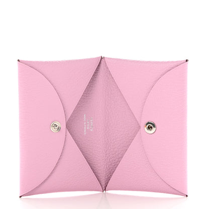 Hermes Chevre Mysore Calvi Card Case Mauve Sylvestre 6 of 8
