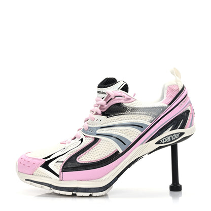 Balenciaga Mesh Rubber Womens X-Pander Heel Trainer Sneakers 40 White Pink Grey 1 of 7