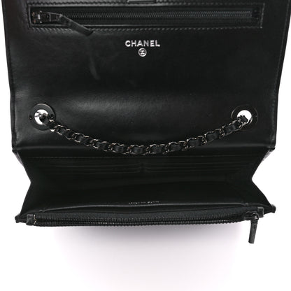 Chanel Lambskin Quilted Trendy CC Wallet On Chain WOC So Black 5 of 13