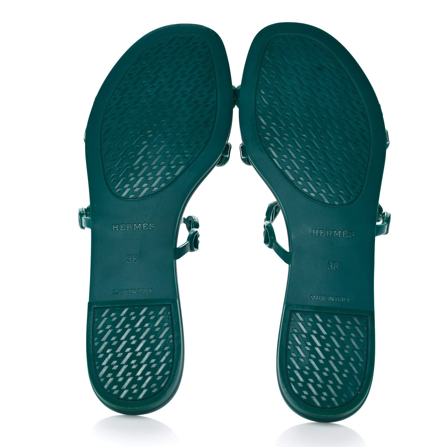 Hermes Rubber Chaine d'Ancre Rivage Sandals 38 Vert d'Ete 5 of 8
